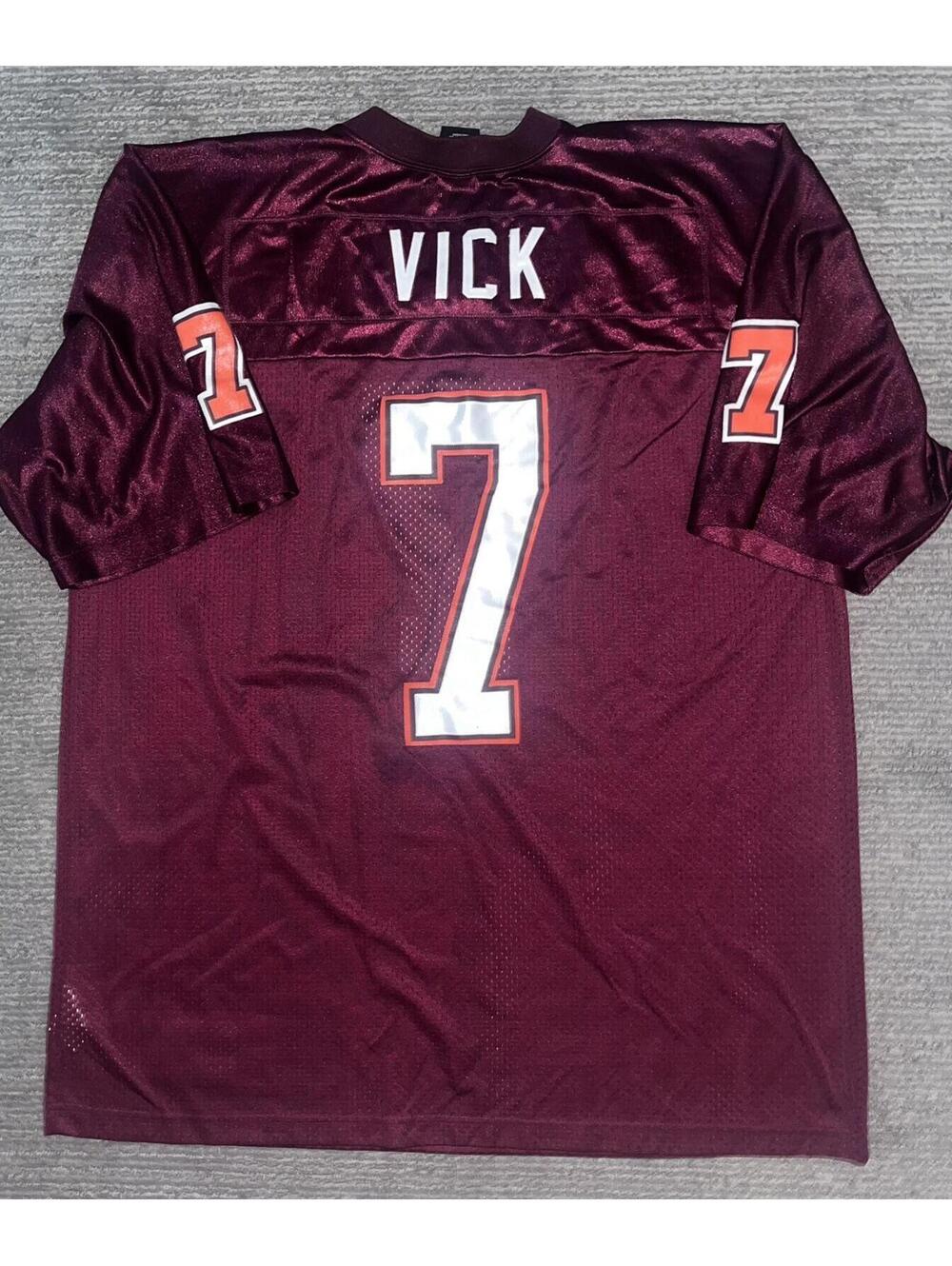 Vintage Nike Michael Vick Virginia Tech Hokies burgundy football jersey Size XXL